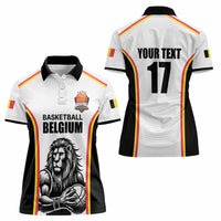 Custom Belgium Basketball Women Polo Shirt Lion Mascot Sporty Style
