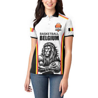 Custom Belgium Basketball Women Polo Shirt Lion Mascot Sporty Style