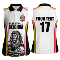 Custom Belgium Basketball Women Sleeveless Polo Shirt Lion Mascot Sporty Style