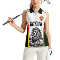 Custom Belgium Basketball Women Sleeveless Polo Shirt Lion Mascot Sporty Style