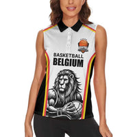 Custom Belgium Basketball Women Sleeveless Polo Shirt Lion Mascot Sporty Style