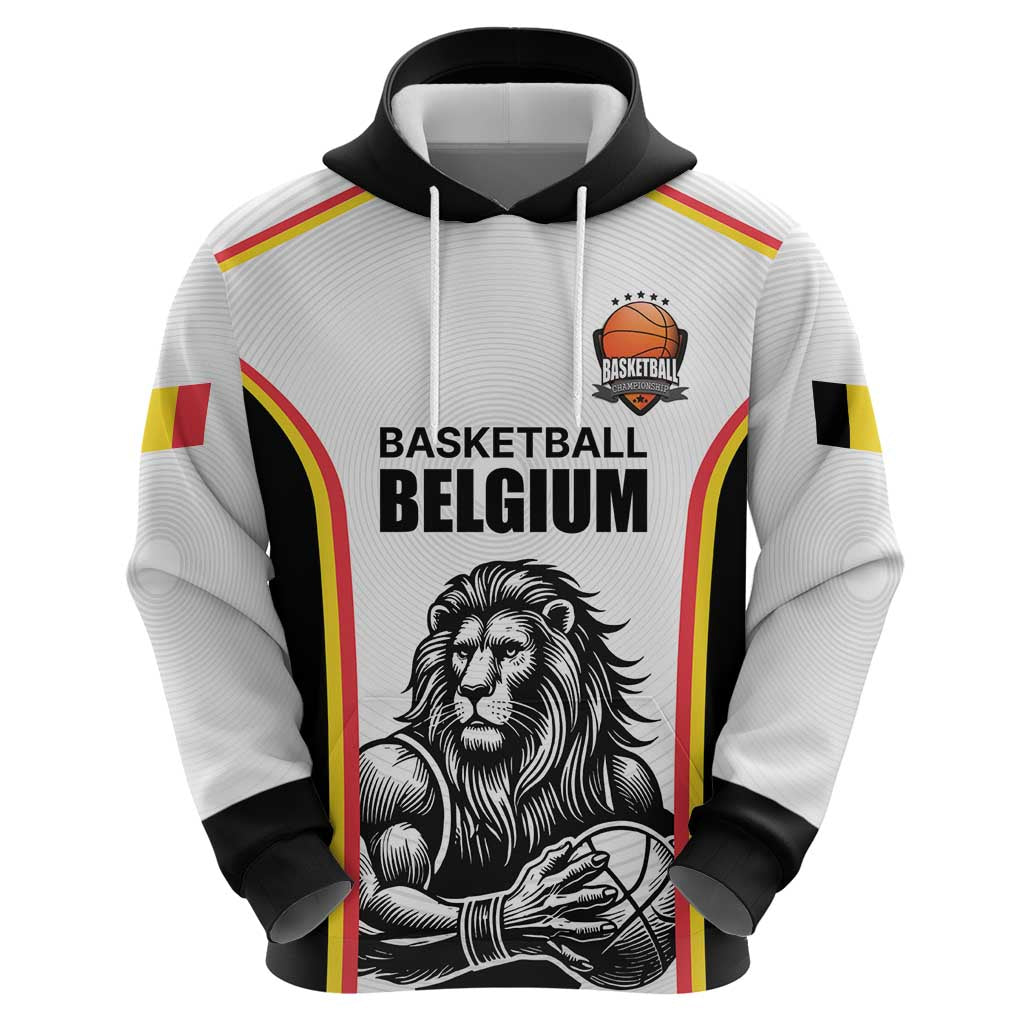 Custom Belgium Basketball Zip Hoodie Lion Mascot Sporty Style