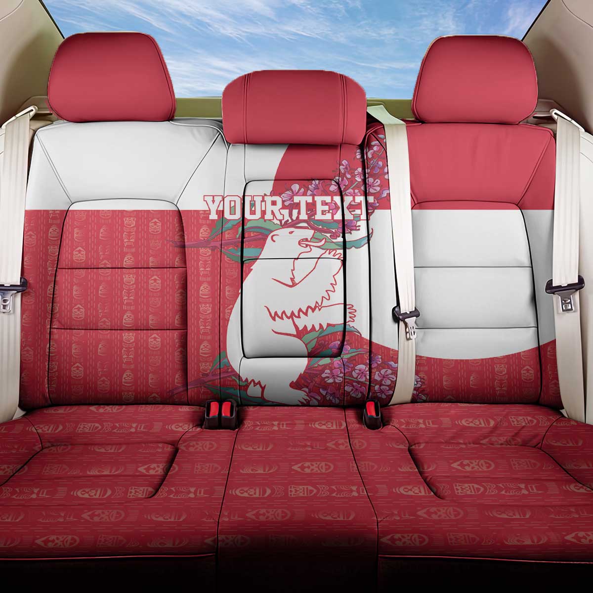 Greenland Flag Style Back Car Seat Cover Polar Pear