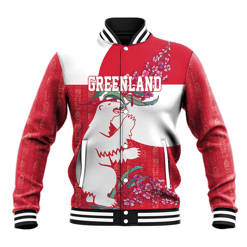 Greenland Flag Style Baseball Jacket Polar Pear