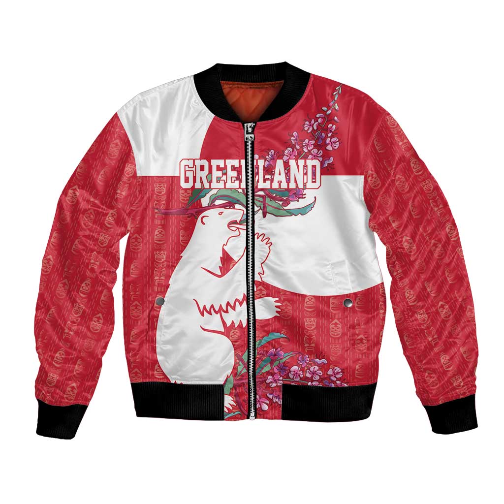 Greenland Flag Style Bomber Jacket Polar Pear