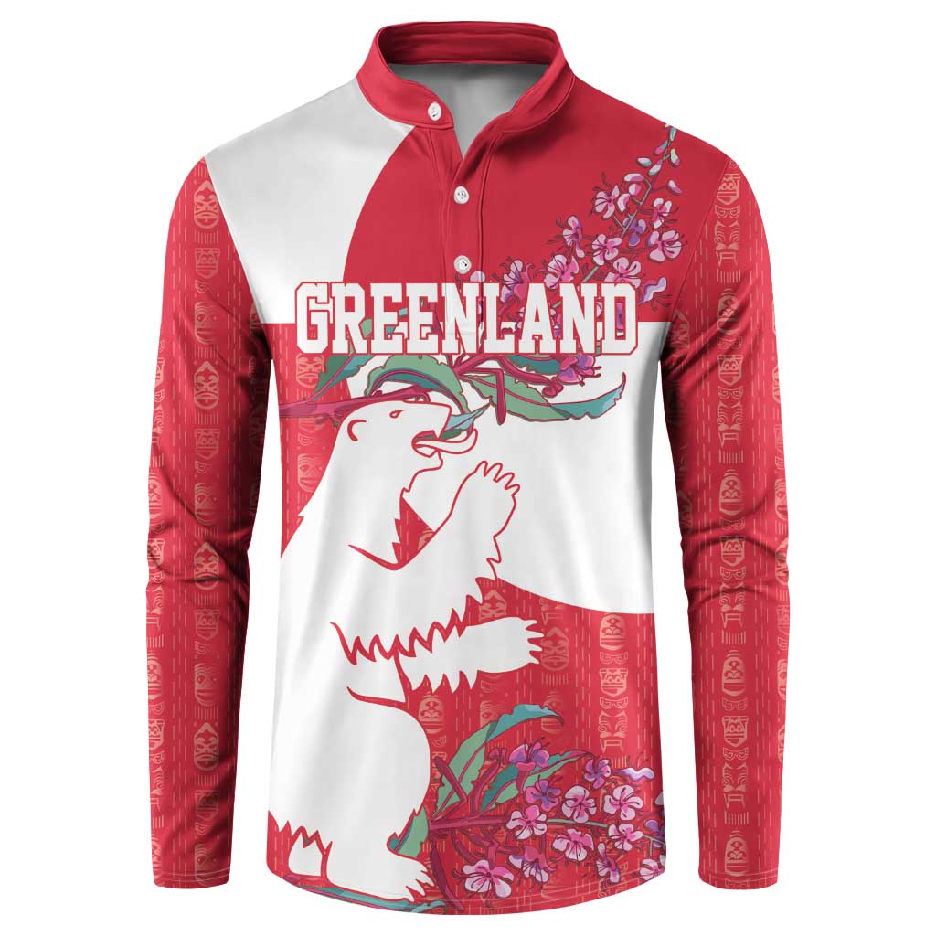 Greenland Flag Style Button Sweatshirt Polar Pear