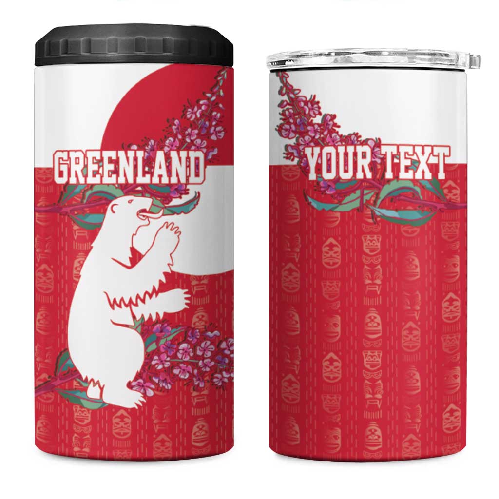Greenland Flag Style 4 in 1 Can Cooler Tumbler Polar Pear