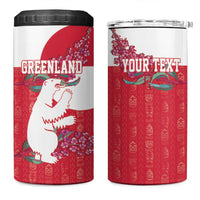Greenland Flag Style 4 in 1 Can Cooler Tumbler Polar Pear