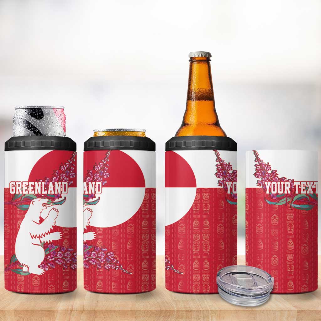 Greenland Flag Style 4 in 1 Can Cooler Tumbler Polar Pear