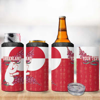 Greenland Flag Style 4 in 1 Can Cooler Tumbler Polar Pear