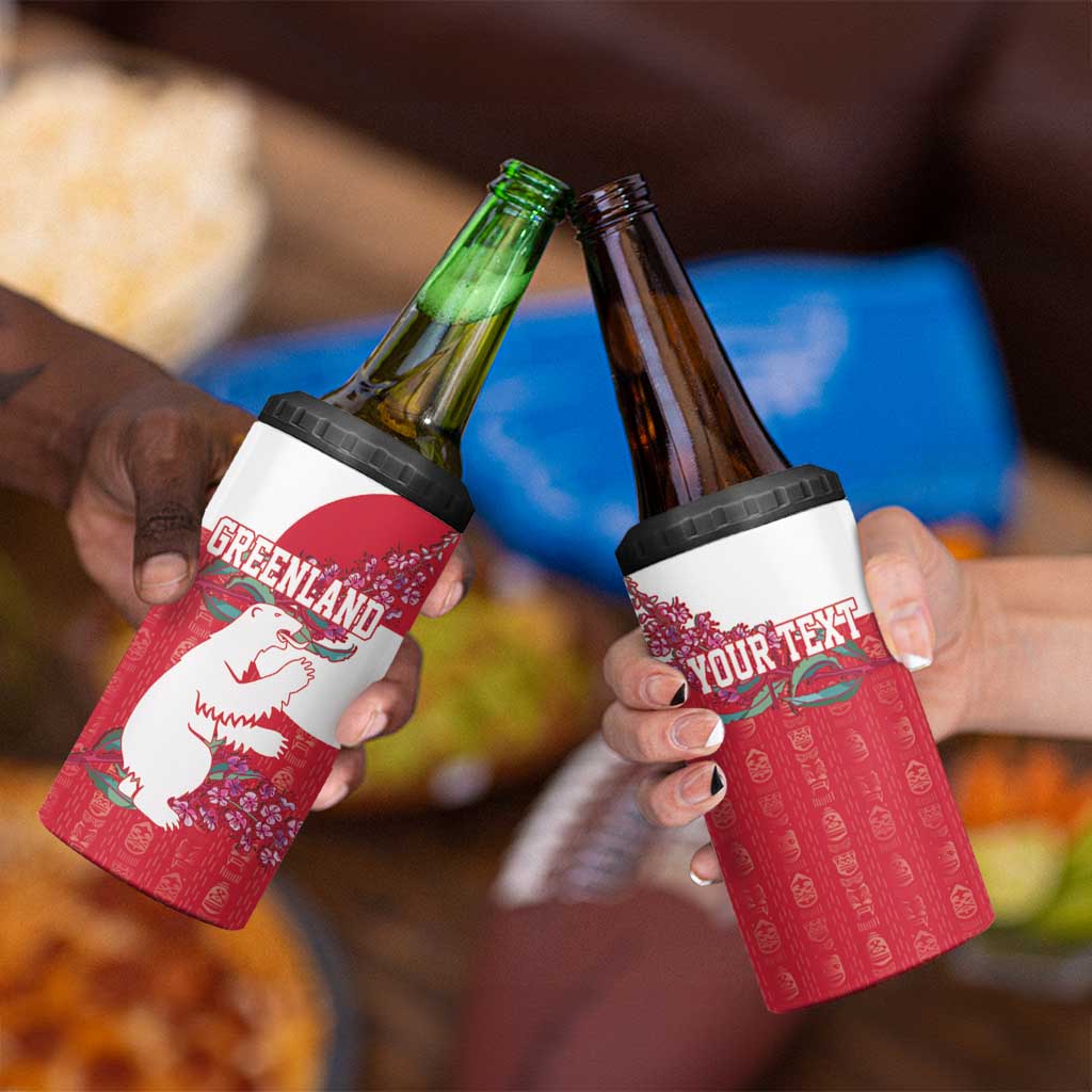 Greenland Flag Style 4 in 1 Can Cooler Tumbler Polar Pear