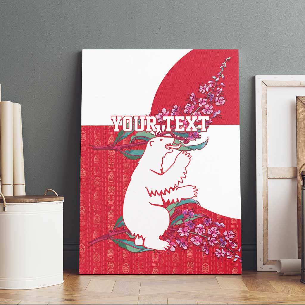 Greenland Flag Style Canvas Wall Art Polar Pear