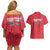 Greenland Flag Style Couples Matching Off Shoulder Short Dress and Hawaiian Shirt Polar Pear