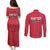 Greenland Flag Style Couples Matching Puletasi and Long Sleeve Button Shirt Polar Pear