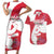 Greenland Flag Style Couples Matching Short Sleeve Bodycon Dress and Hawaiian Shirt Polar Pear