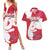 Greenland Flag Style Couples Matching Summer Maxi Dress and Hawaiian Shirt Polar Pear