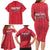 Greenland Flag Style Family Matching Long Sleeve Bodycon Dress and Hawaiian Shirt Polar Pear