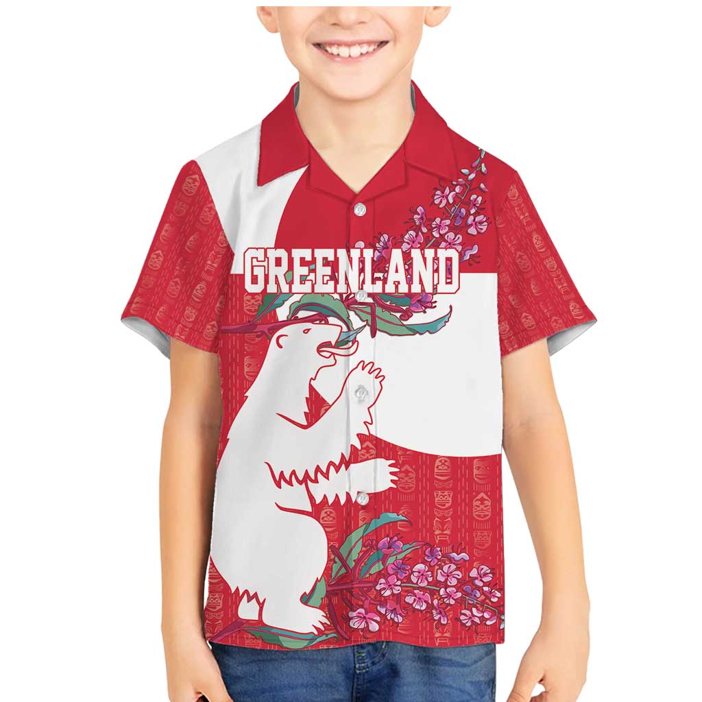 Greenland Flag Style Family Matching Mermaid Dress and Hawaiian Shirt Polar Pear