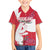 Greenland Flag Style Family Matching Off The Shoulder Long Sleeve Dress and Hawaiian Shirt Polar Pear