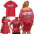 Greenland Flag Style Family Matching Off Shoulder Short Dress and Hawaiian Shirt Polar Pear
