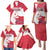 Greenland Flag Style Family Matching Puletasi and Hawaiian Shirt Polar Pear