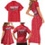 Greenland Flag Style Family Matching Short Sleeve Bodycon Dress and Hawaiian Shirt Polar Pear