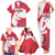 Greenland Flag Style Family Matching Tank Maxi Dress and Hawaiian Shirt Polar Pear
