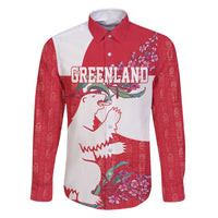 Greenland Flag Style Family Matching Tank Maxi Dress and Hawaiian Shirt Polar Pear