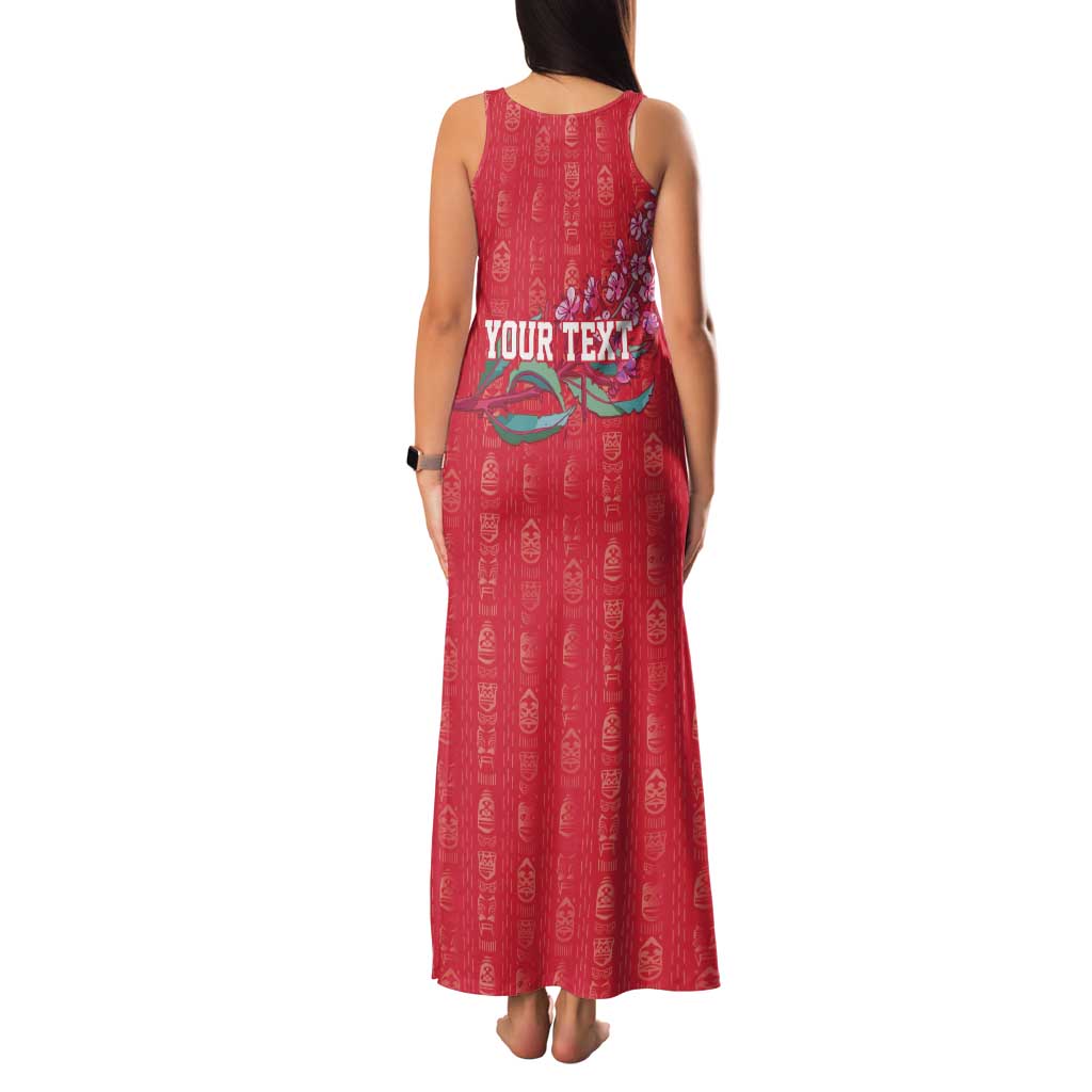 Greenland Flag Style Family Matching Tank Maxi Dress and Hawaiian Shirt Polar Pear