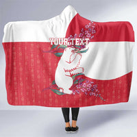 Greenland Flag Style Hooded Blanket Polar Pear