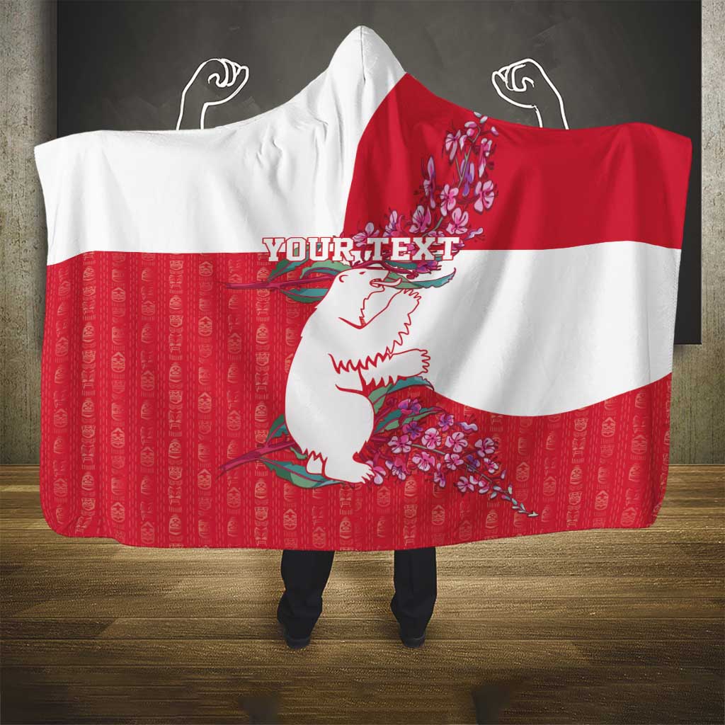 Greenland Flag Style Hooded Blanket Polar Pear