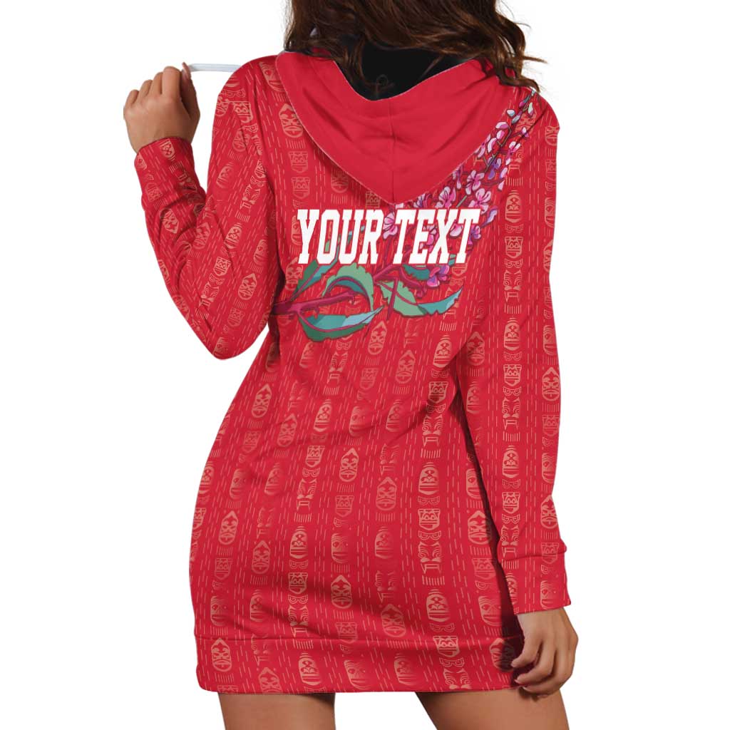 Greenland Flag Style Hoodie Dress Polar Pear