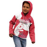Greenland Flag Style Kid Hoodie Polar Pear
