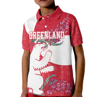 Greenland Flag Style Kid Polo Shirt Polar Pear