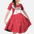 Greenland Flag Style Kid Short Sleeve Dress Polar Pear