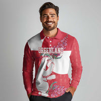 Greenland Flag Style Long Sleeve Polo Shirt Polar Pear