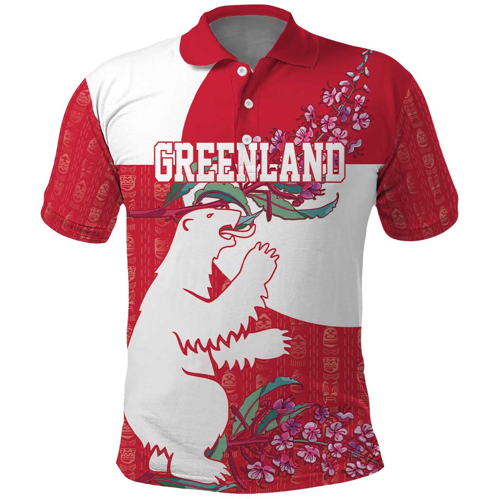 Greenland Flag Style Polo Shirt Polar Pear
