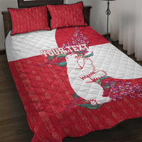 Greenland Flag Style Quilt Bed Set Polar Pear