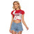 Greenland Flag Style Raglan Cropped T Shirt Polar Pear