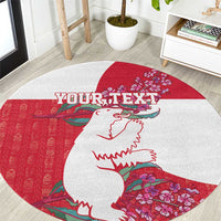 Greenland Flag Style Round Carpet Polar Pear