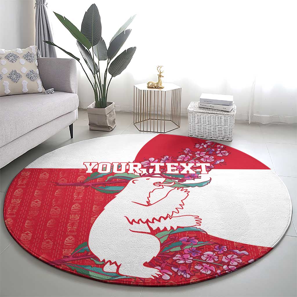 Greenland Flag Style Round Carpet Polar Pear