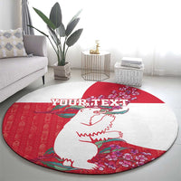 Greenland Flag Style Round Carpet Polar Pear