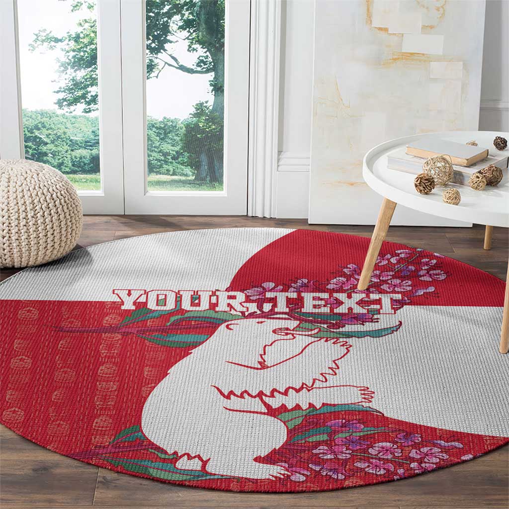 Greenland Flag Style Round Carpet Polar Pear