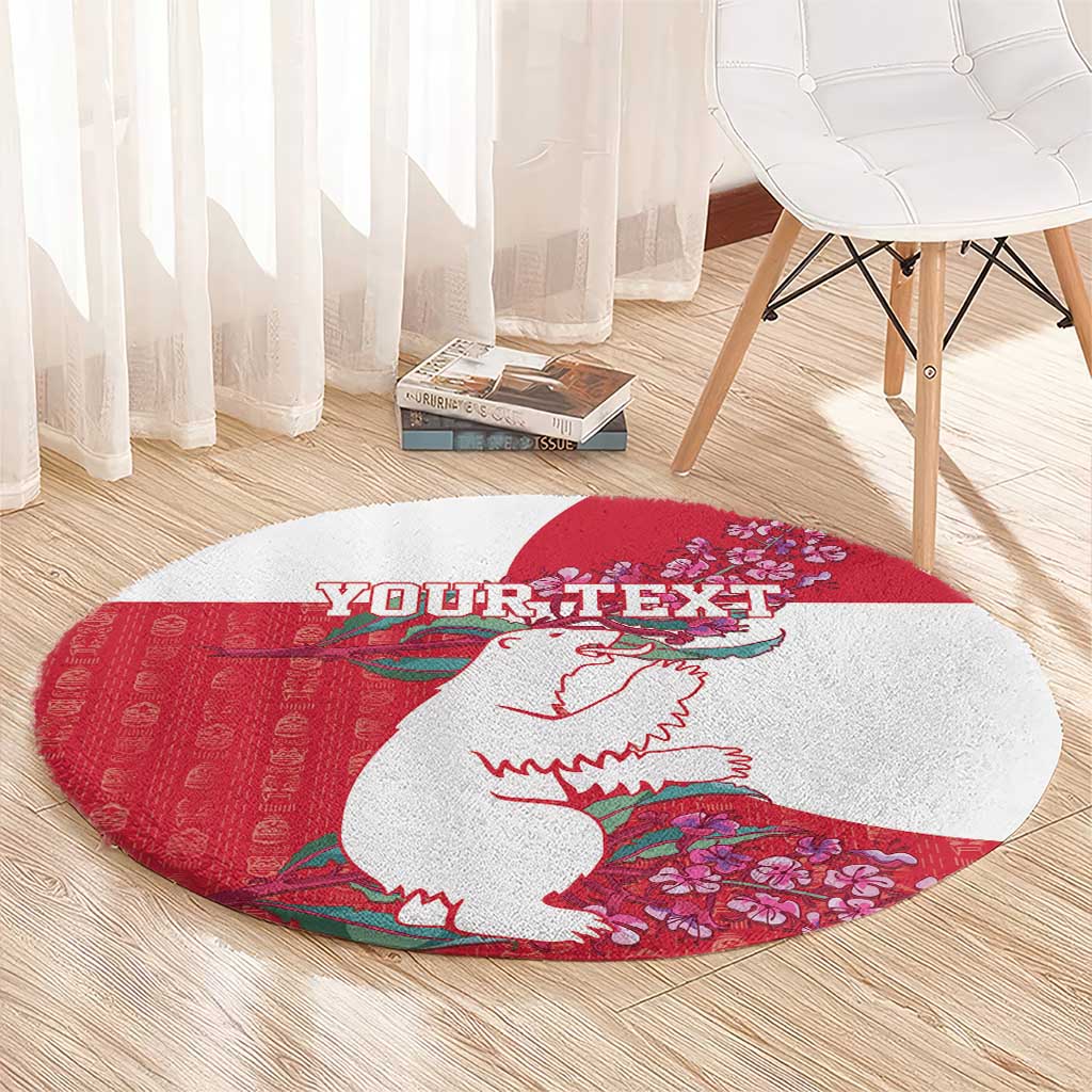 Greenland Flag Style Round Carpet Polar Pear