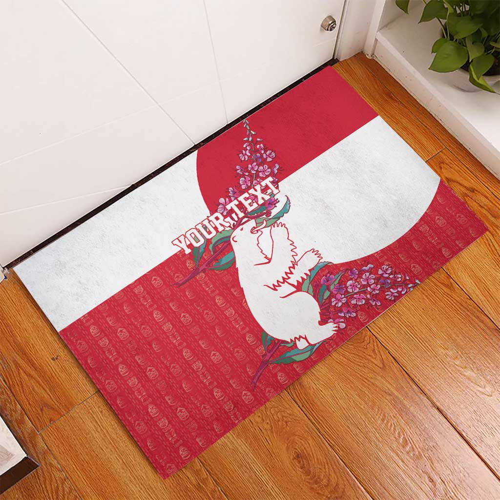 Greenland Flag Style Rubber Doormat Polar Pear