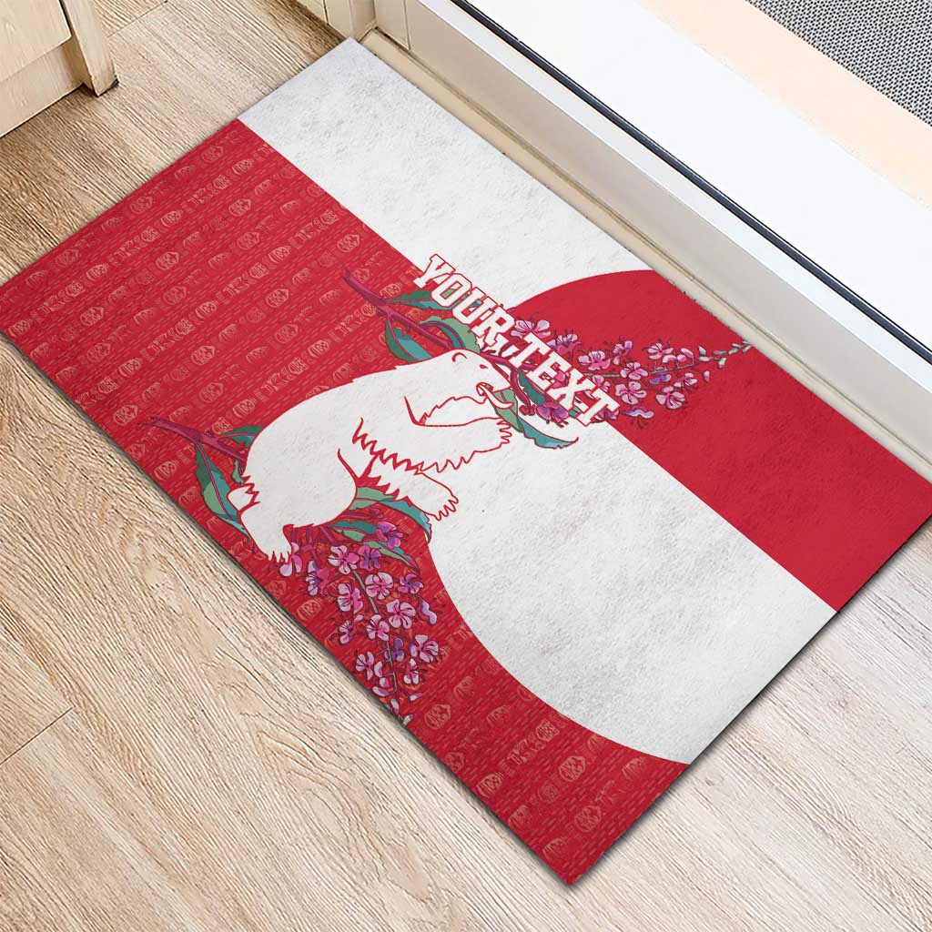 Greenland Flag Style Rubber Doormat Polar Pear