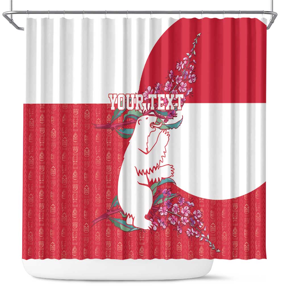 Greenland Flag Style Shower Curtain Polar Pear