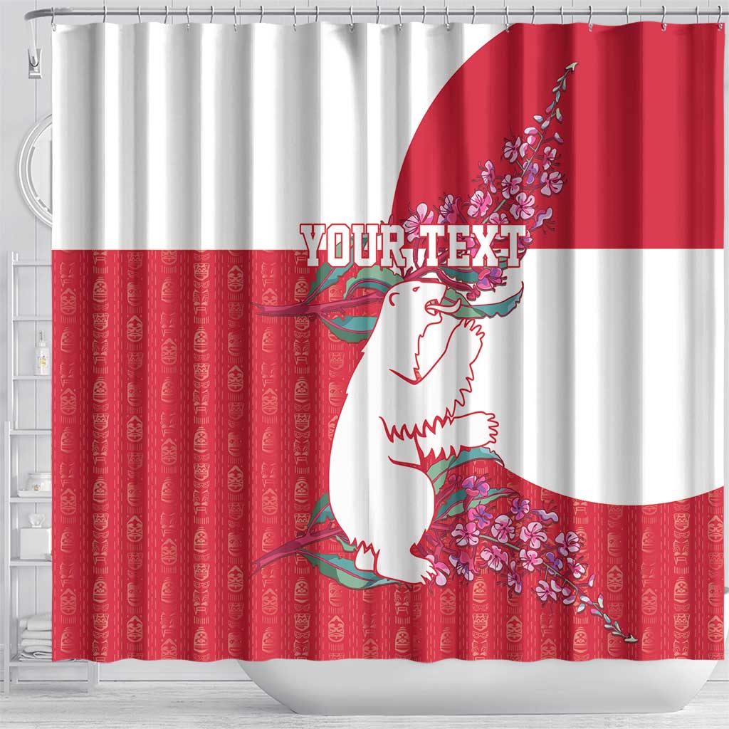 Greenland Flag Style Shower Curtain Polar Pear
