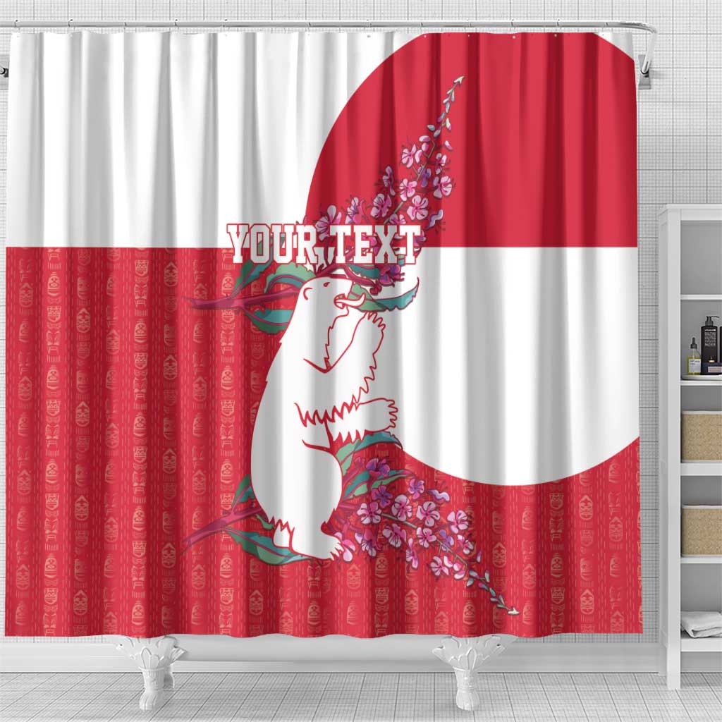 Greenland Flag Style Shower Curtain Polar Pear