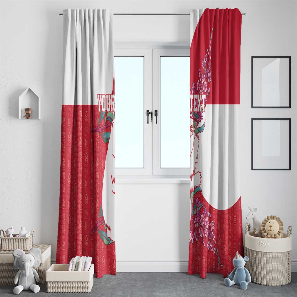 Greenland Flag Style Window Curtain Polar Pear